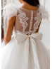 Ivory Lace Appliques Tulle Graceful Flower Girl Dress